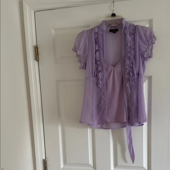 Lavender Ruffled Women's Top - Picture 1 of 5